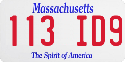 MA license plate 113ID9
