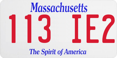 MA license plate 113IE2
