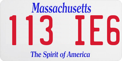 MA license plate 113IE6