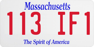MA license plate 113IF1