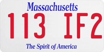 MA license plate 113IF2