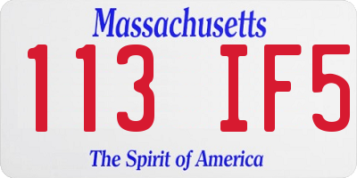 MA license plate 113IF5