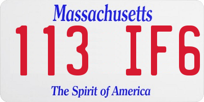 MA license plate 113IF6