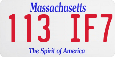 MA license plate 113IF7