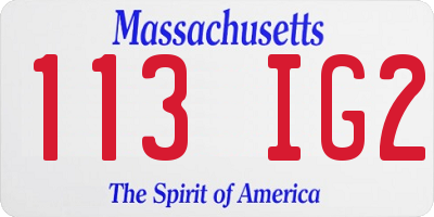 MA license plate 113IG2