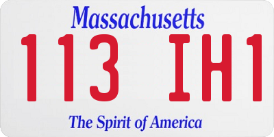 MA license plate 113IH1