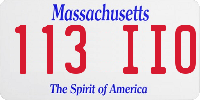 MA license plate 113II0