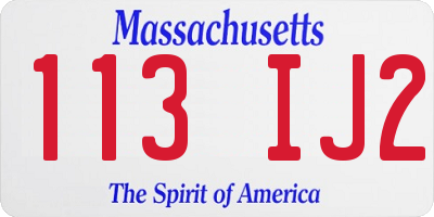 MA license plate 113IJ2