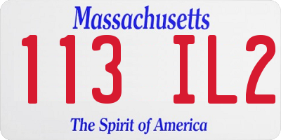 MA license plate 113IL2