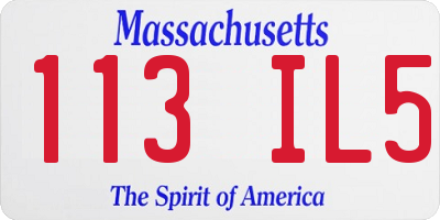 MA license plate 113IL5