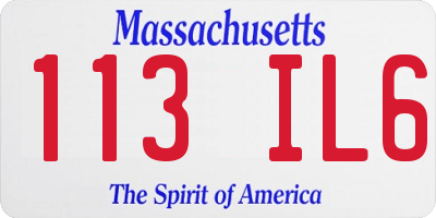 MA license plate 113IL6