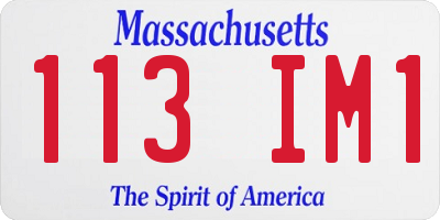 MA license plate 113IM1