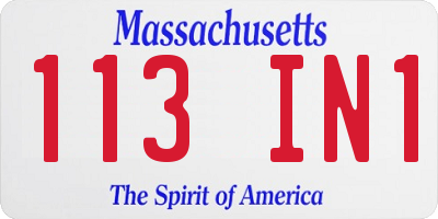 MA license plate 113IN1
