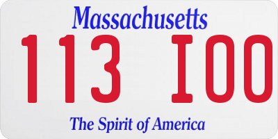 MA license plate 113IO0