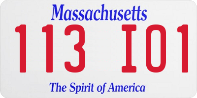 MA license plate 113IO1