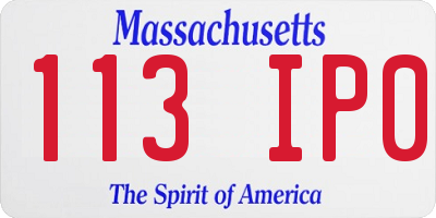 MA license plate 113IP0