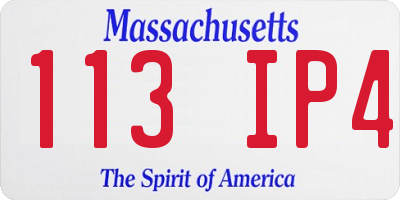 MA license plate 113IP4