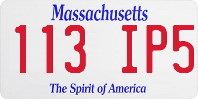 MA license plate 113IP5