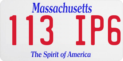 MA license plate 113IP6