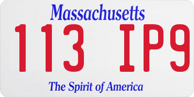 MA license plate 113IP9
