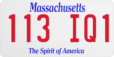 MA license plate 113IQ1