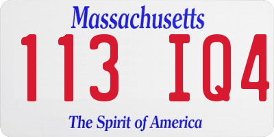 MA license plate 113IQ4