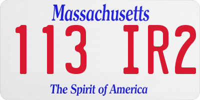 MA license plate 113IR2