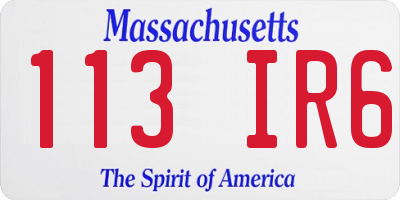 MA license plate 113IR6