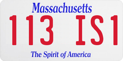 MA license plate 113IS1