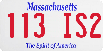 MA license plate 113IS2