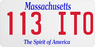 MA license plate 113IT0