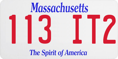 MA license plate 113IT2