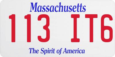 MA license plate 113IT6