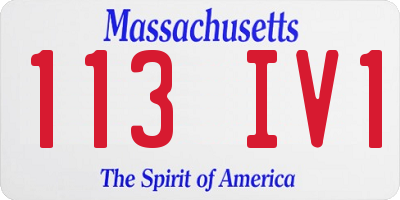 MA license plate 113IV1
