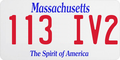 MA license plate 113IV2