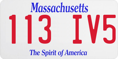 MA license plate 113IV5