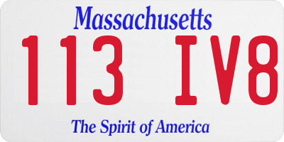 MA license plate 113IV8