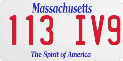 MA license plate 113IV9