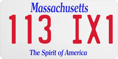 MA license plate 113IX1
