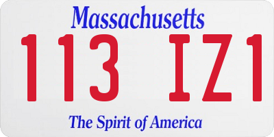 MA license plate 113IZ1