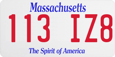 MA license plate 113IZ8