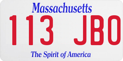 MA license plate 113JB0