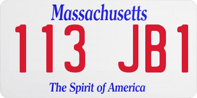 MA license plate 113JB1