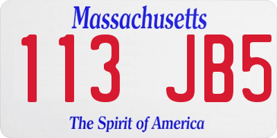 MA license plate 113JB5