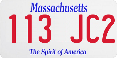 MA license plate 113JC2