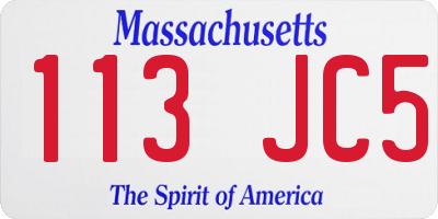 MA license plate 113JC5