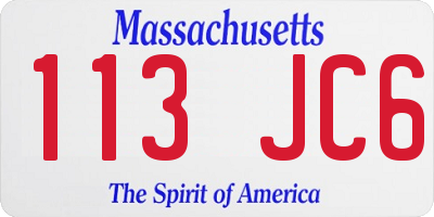 MA license plate 113JC6