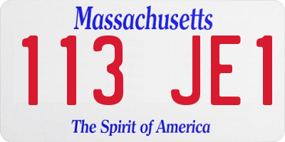 MA license plate 113JE1