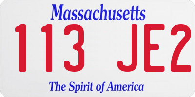 MA license plate 113JE2