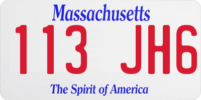 MA license plate 113JH6